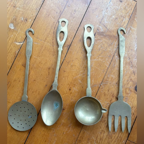 Other - Vintage Brass Hanging Cutlery Set